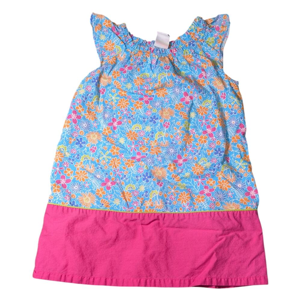 Healthtex Little Girl's Sleeveless Dress Bright Blue Floral Top Size 3T